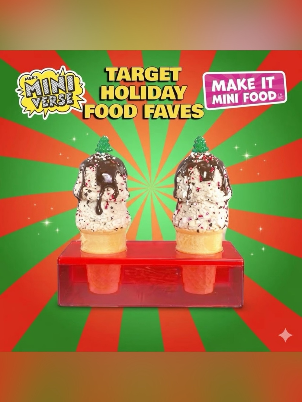 MGA's Miniverse Make It Mini TARGET Holiday Food: Peppermint Ice Cream (Opened)